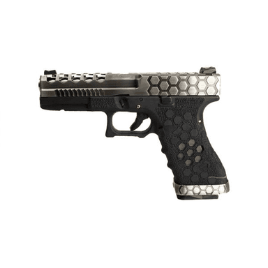 AW Custom Glock 17 HEX-CUT Gümüş Airsoft Tabanca
